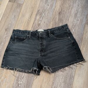 Universal Thread Black Denim Shorts with Frayed Hem